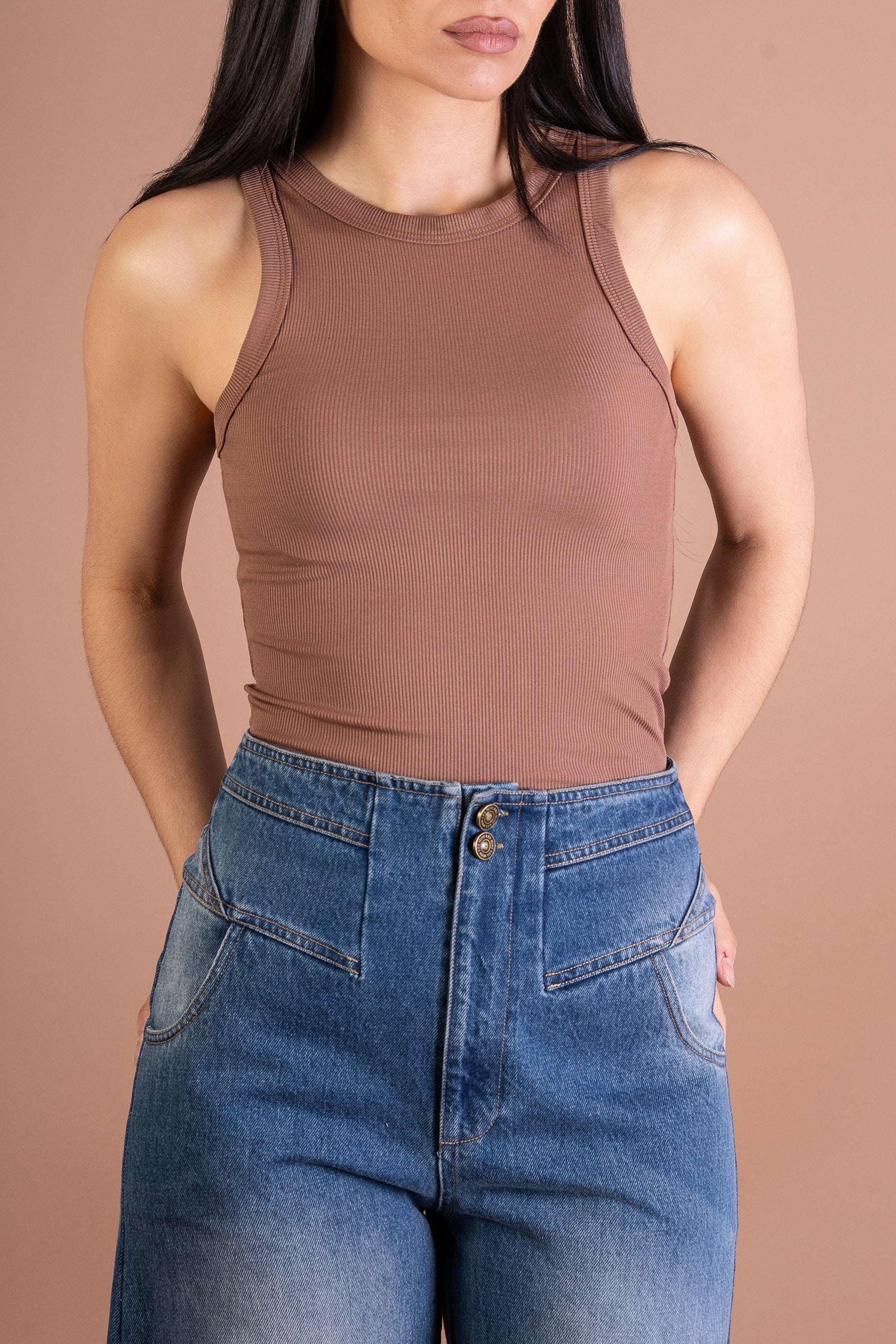 WOMENS RIBBED VEST TOP