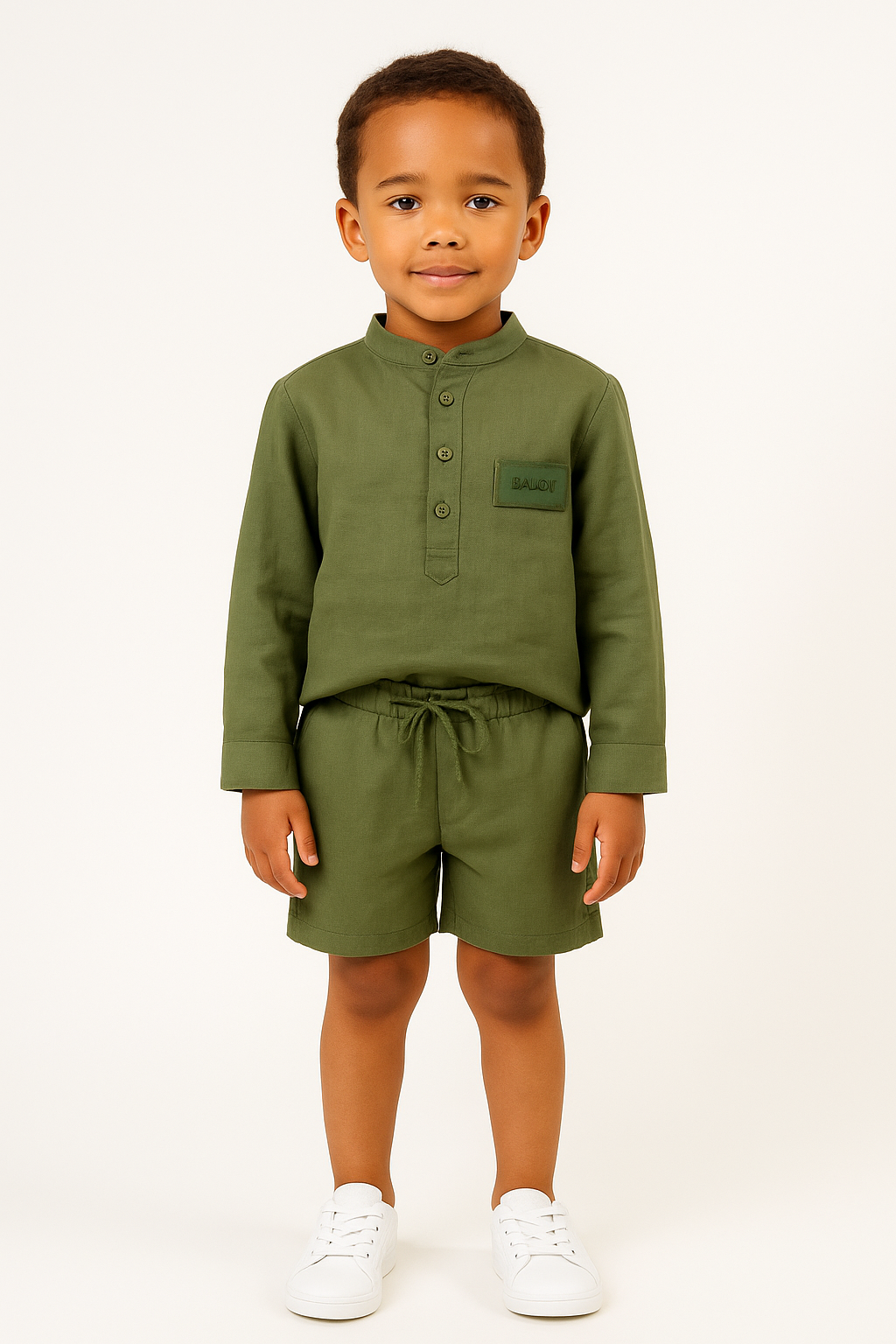 BOYS LINEN SHORTS KHAKI