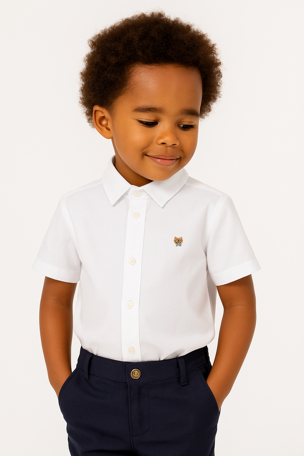 Kids Unisex Short Sleeve Shirt White