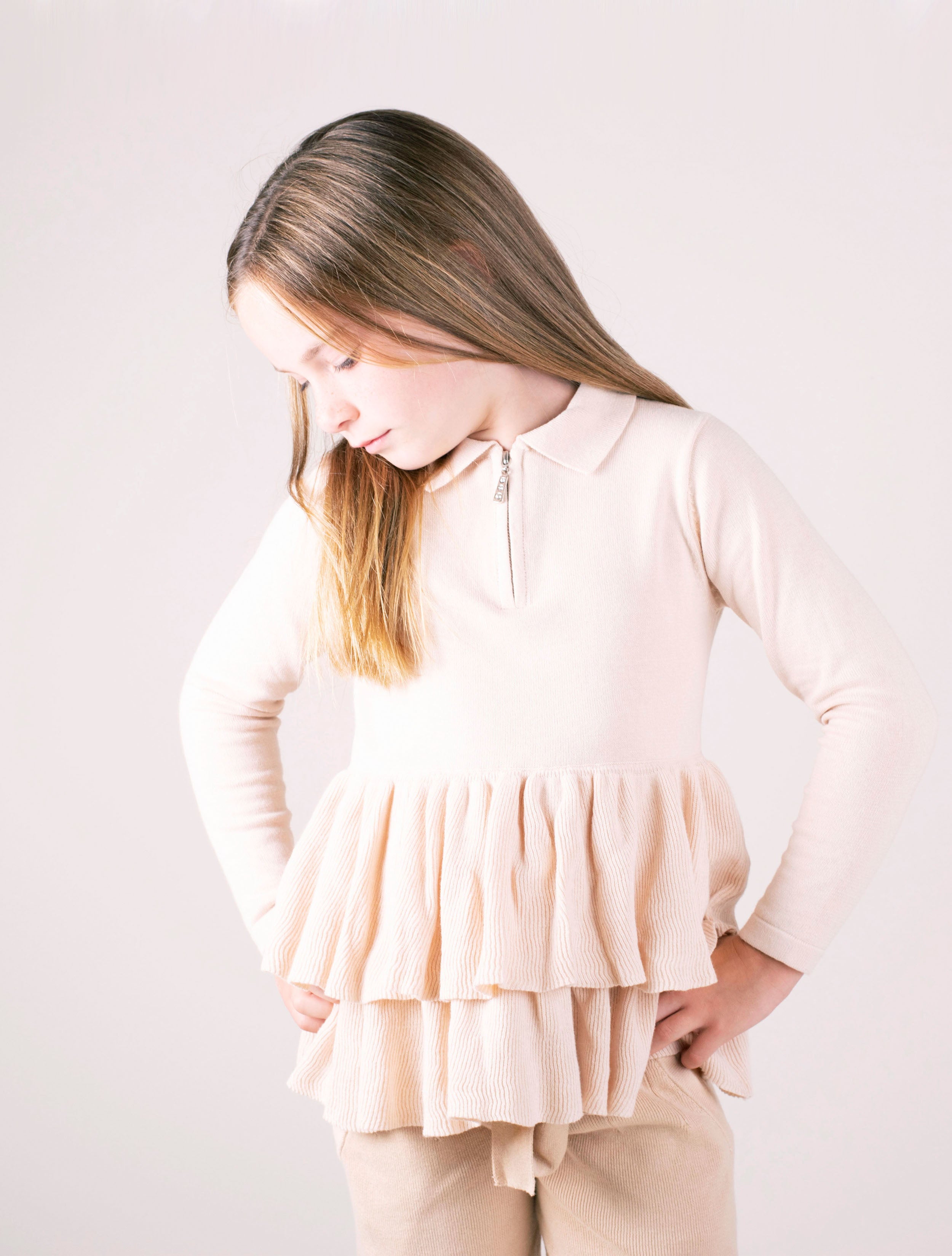 Girls Knit Peplum Top