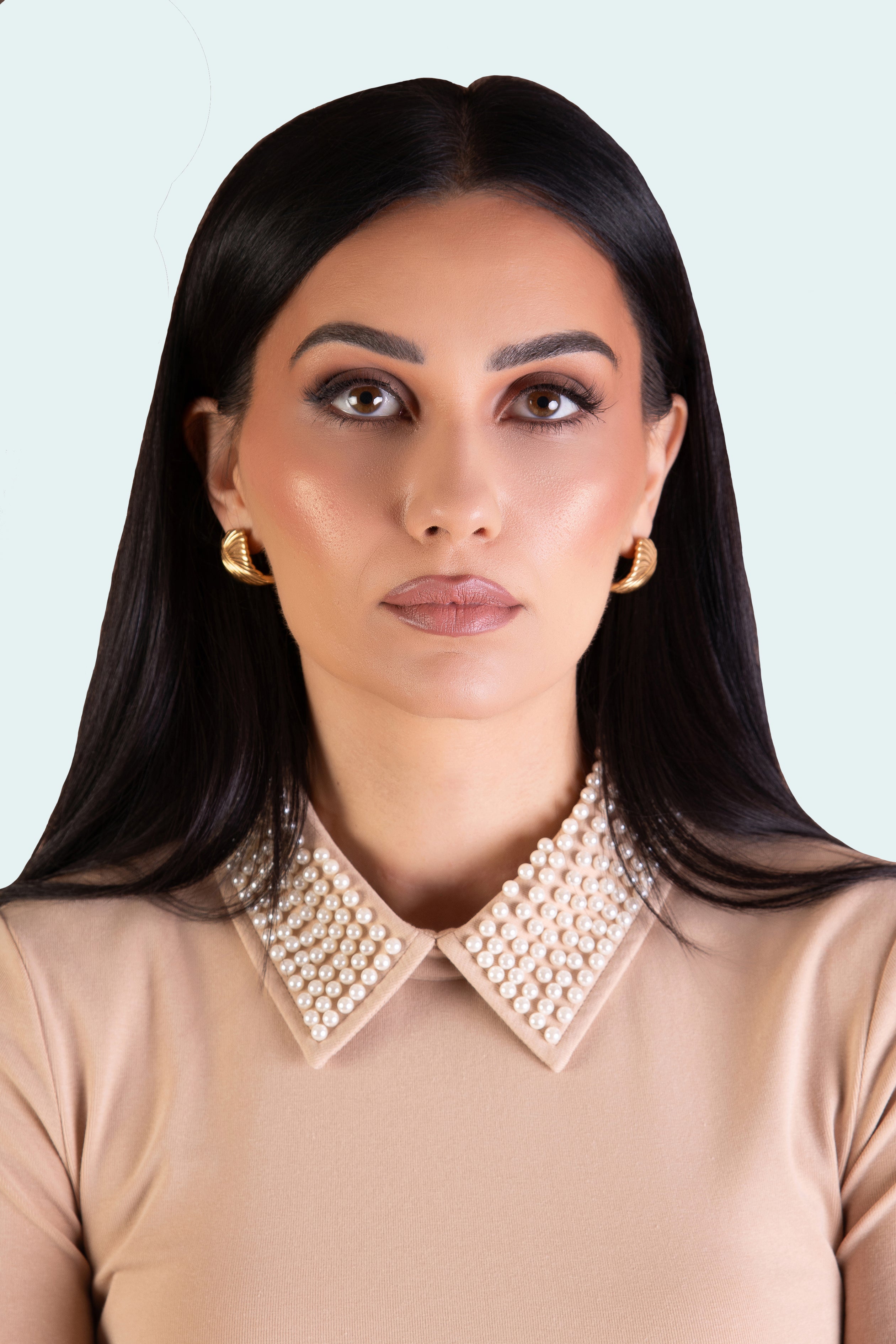 WOMENS PEARL COLLAR TOP NUDE