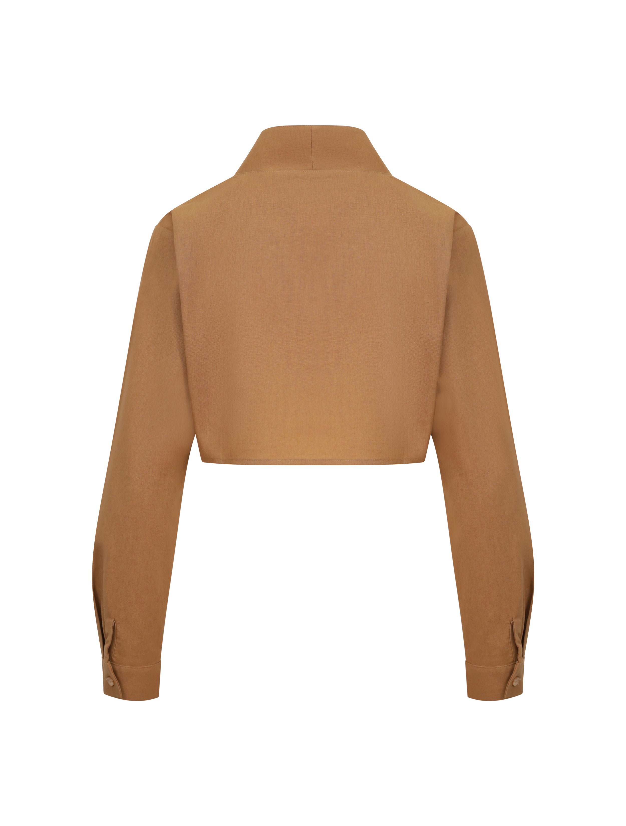 Womens V-Collar Shirt Caramel