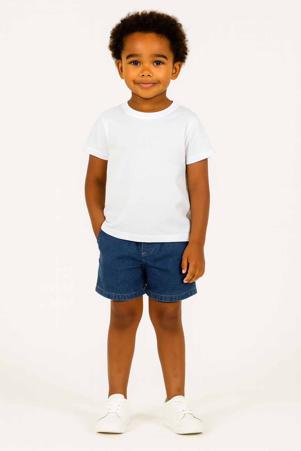Unisex Washed Denim Shorts