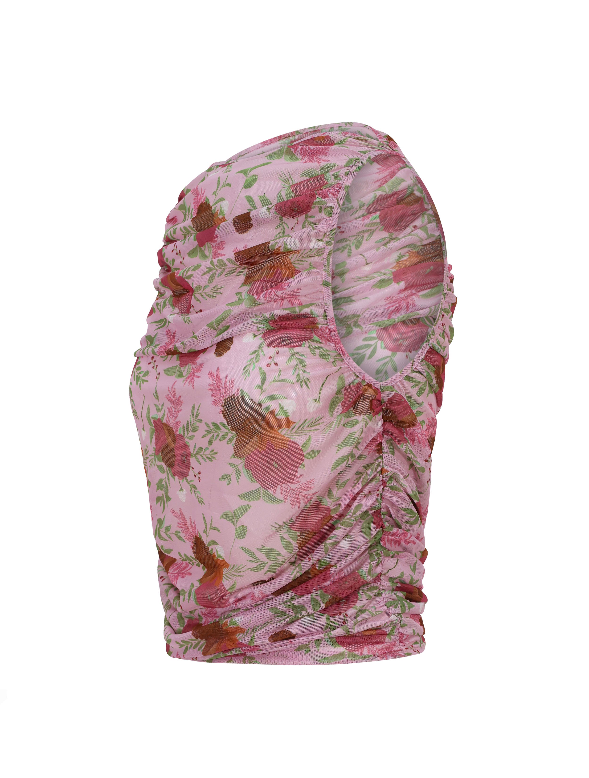 WOMENS FLORAL TULLE TOP