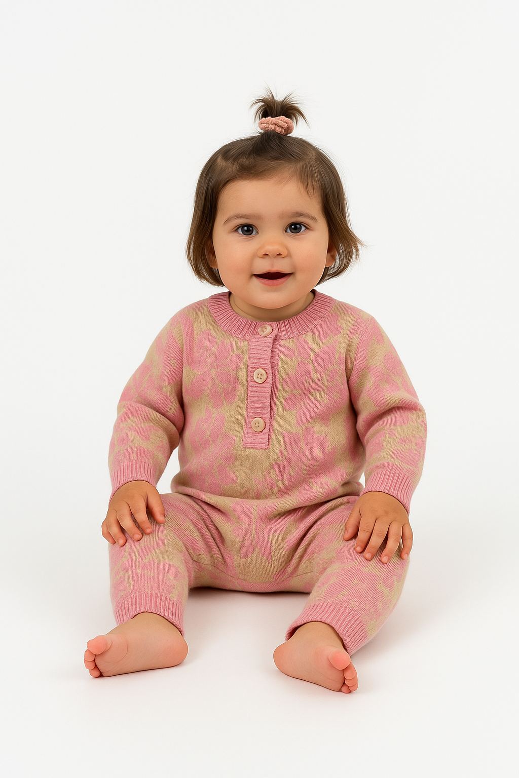 BABY FLORAL KNIT ROMPER