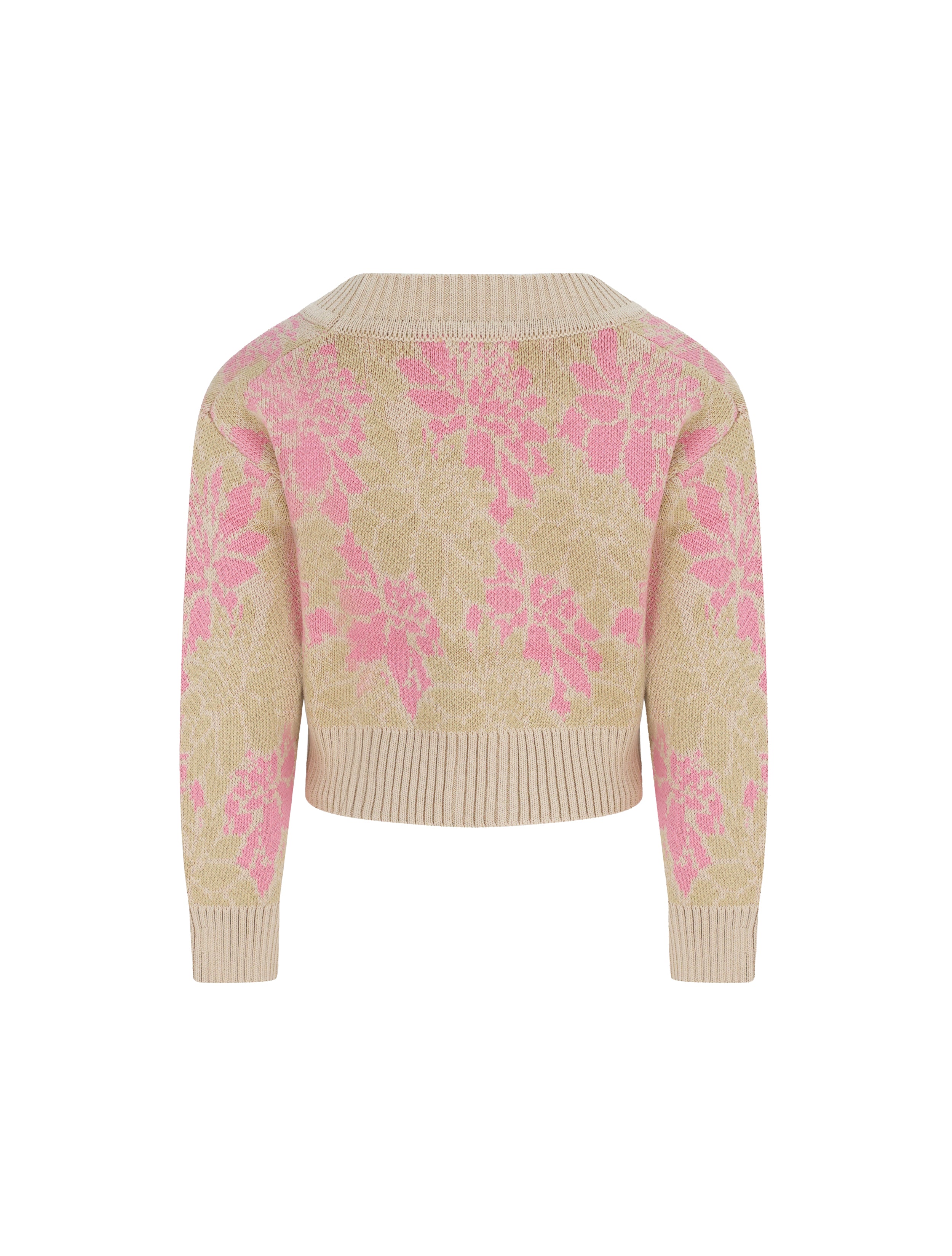 GIRLS FLORAL KNIT CARDIGAN