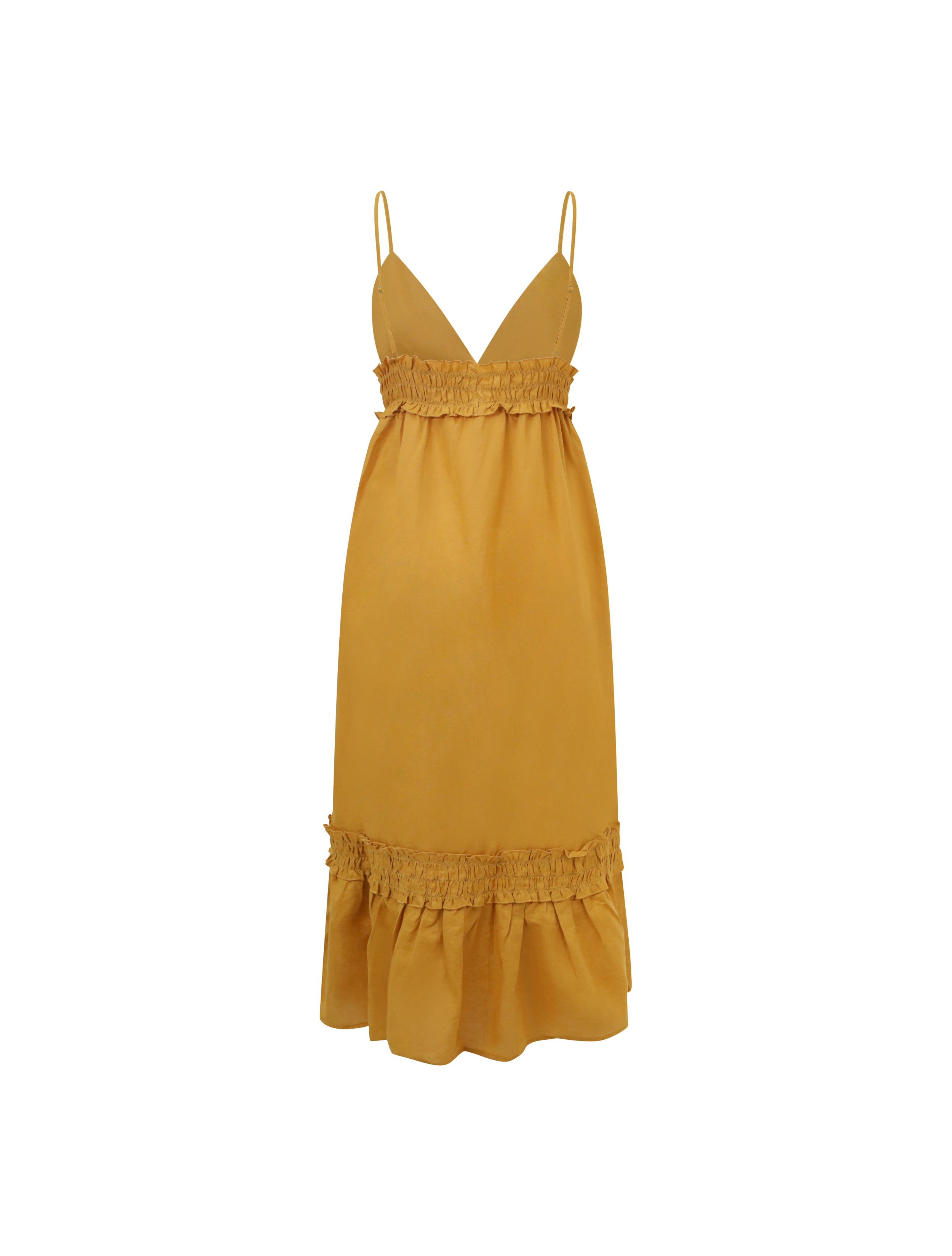 Women's Linen Maxi Dress Mustard