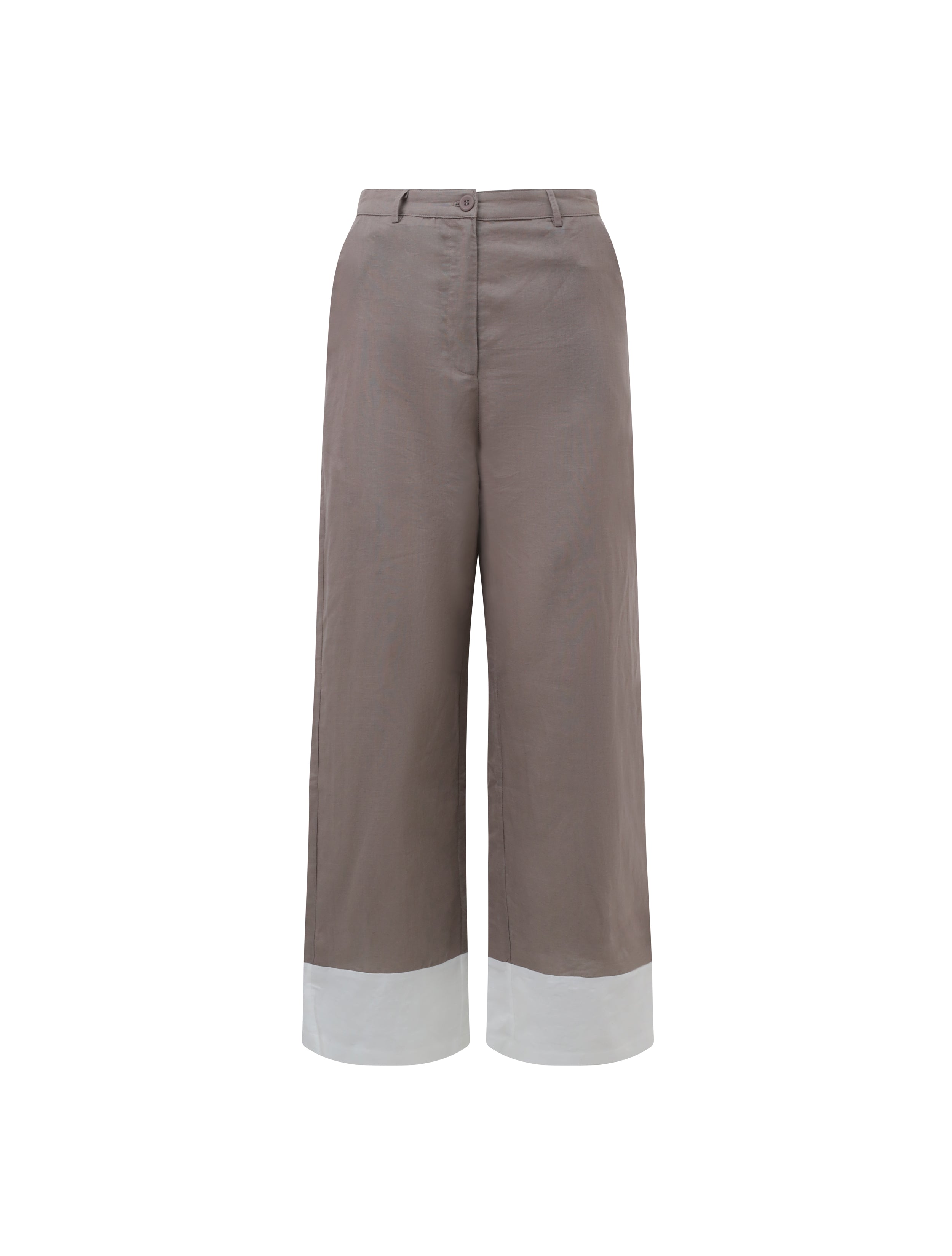 WOMENS TWO TONE LINEN TROUSERS