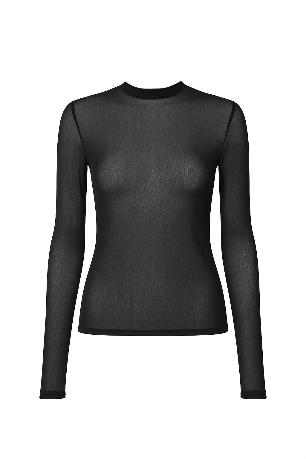 Translucent Fitted Top Black