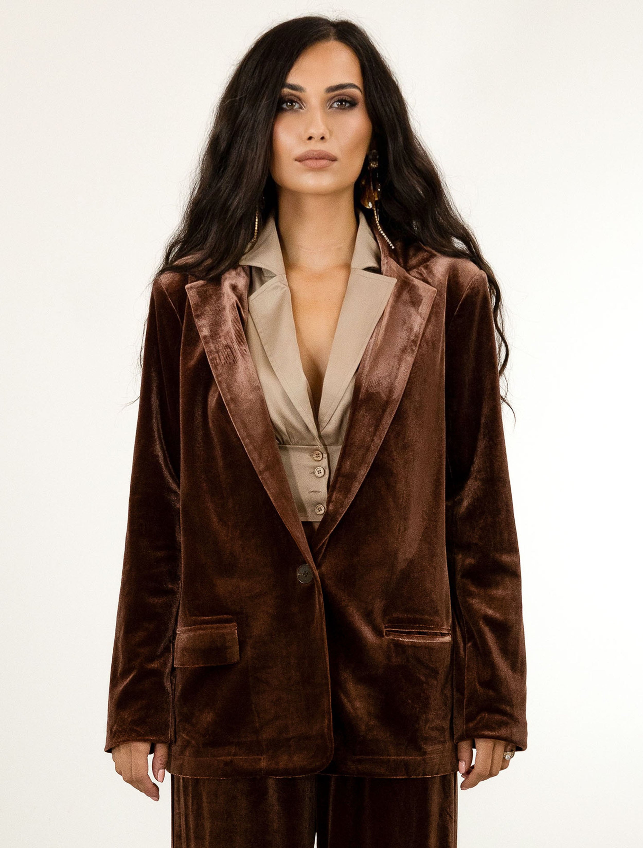 WOMENS VELVET BLAZER