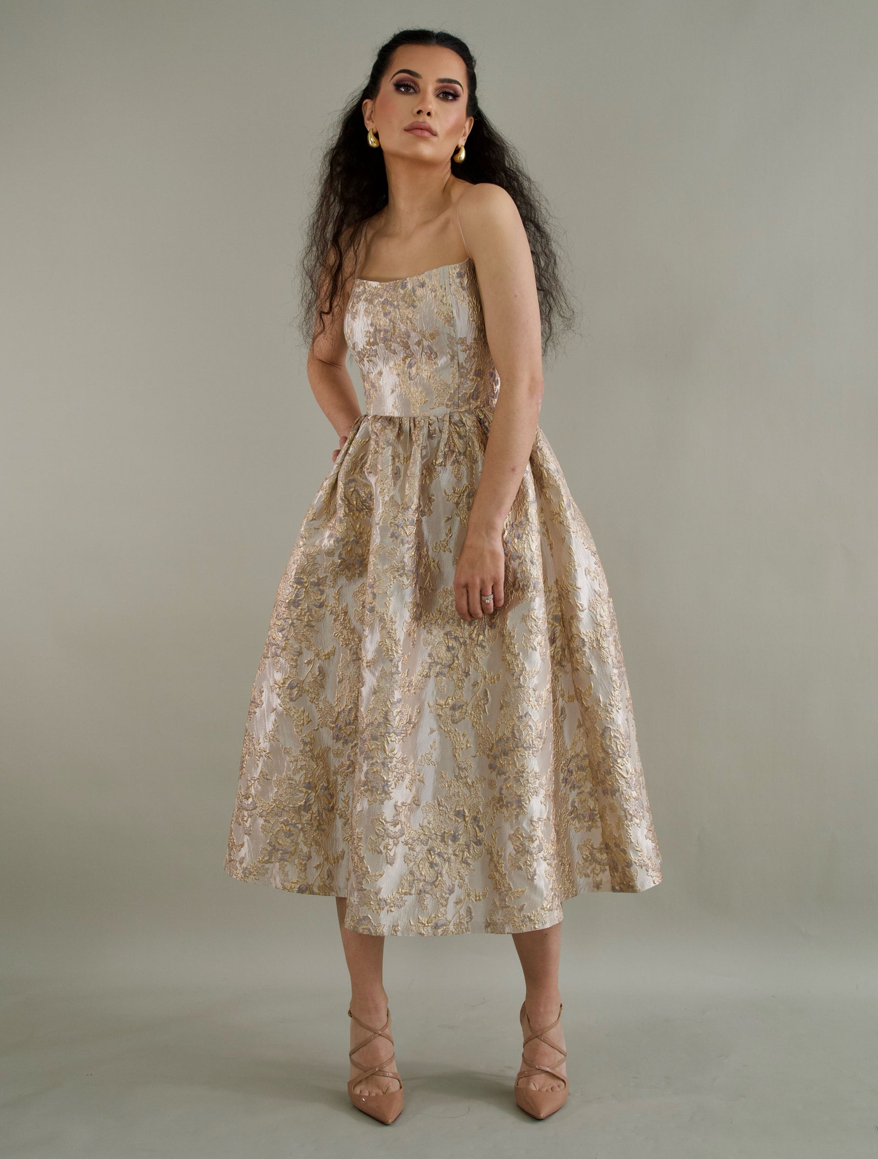 |Nature's Vibrations| Jacquard Dress
