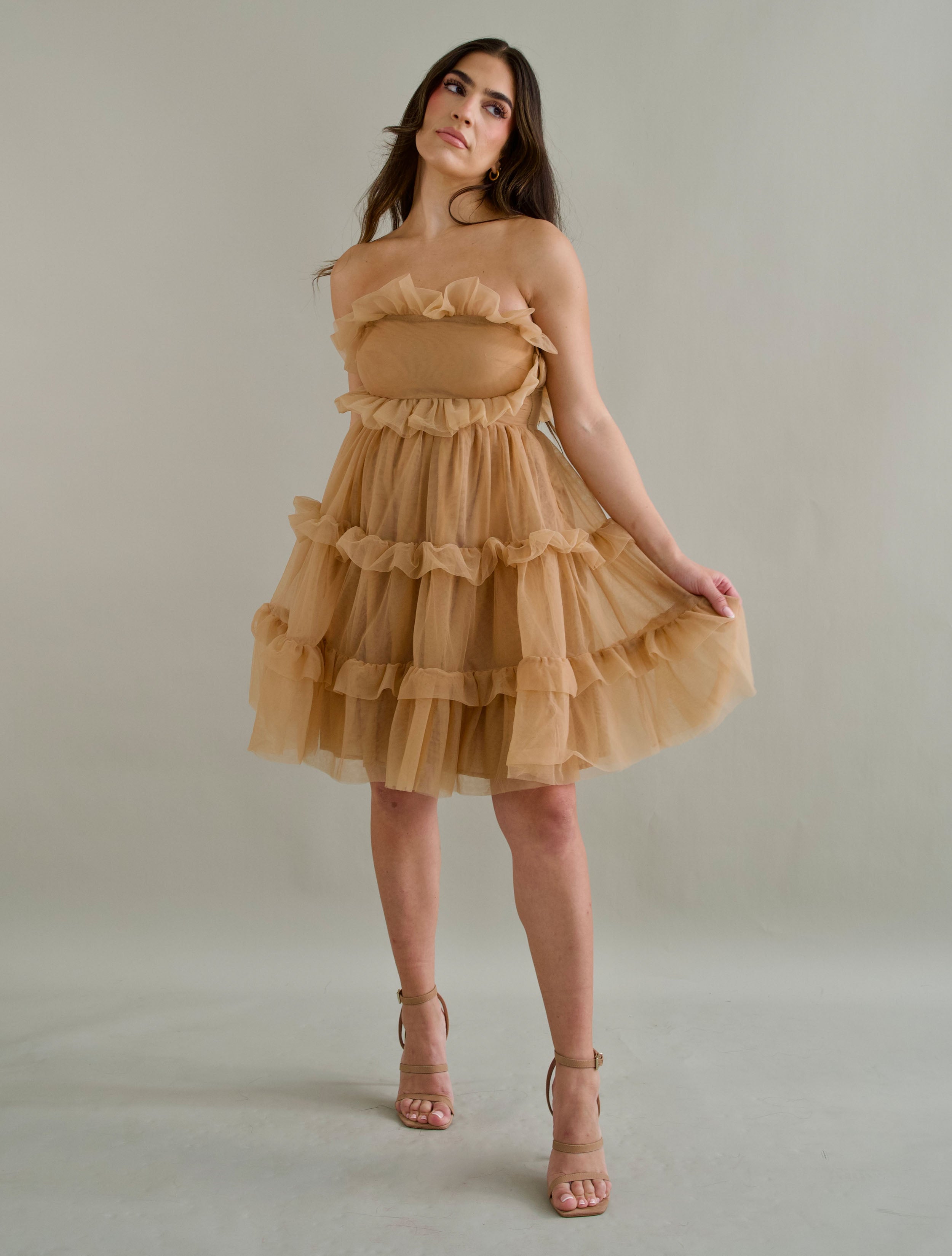 WOMENS TULLE FRILL DRESS