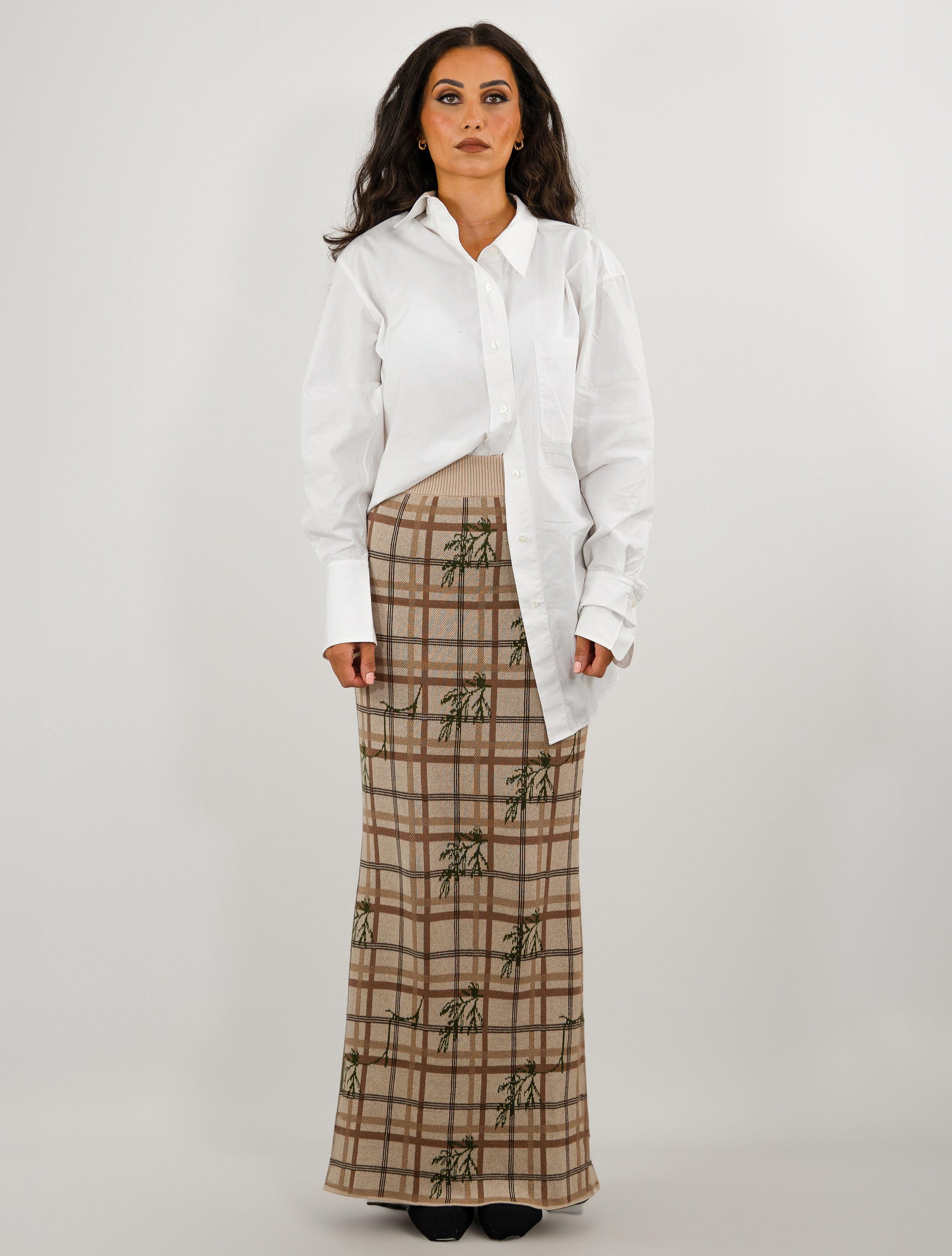 WOMENS PLAID KNIT SKIRT